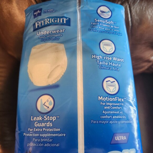 FitRight Disposable Underwear, Heavy Absorbency 3xl XXX-LARGE 75 - 94" Bariatric - Picture 8 of 8